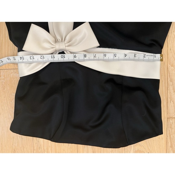 Black And White long  Evening Gown Bow Old Money Elegant Old Hollywood Size 8 - Picture 3 of 5